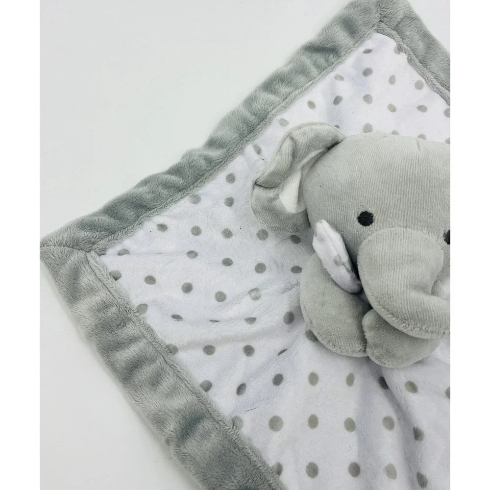 Falls Creek Baby Elephant Lovey Gray Plush Rattle Security Blanket 11 x 11